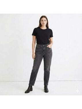 EVERLANE Cotton Elastane Blend Washed Black Curvy Cheeky Jeans US Sz 35